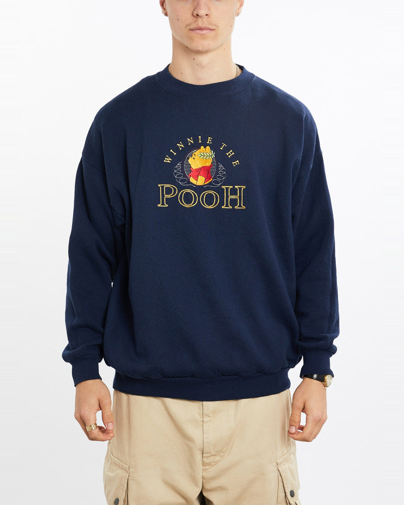 Vintage, 90s, Disney, Winnie, The, Pooh, Sweatshirt, The Real Deal, size large, colour Navy, newtown, sydney, australia, thrift store, opshop, preloved, secondhand, sustainable, retro, antique, 70s, 80s, 90s, 2000s, 00s, fashion, clothing, streetwear, trendy, garment, style, boutique, store, shop, archive, sale, cheap, best, top, Sweats and hoodies