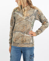 Vintage, Russell, Athletic, Realtree, Camo, Quarter, Zip, Sweatshirt, The Real Deal, size medium, colour Green, newtown, sydney, australia, thrift store, opshop, preloved, secondhand, sustainable, retro, antique, 70s, 80s, 90s, 2000s, 00s, fashion, clothing, streetwear, trendy, garment, style, boutique, store, shop, archive, sale, cheap, best, top, Sweats and hoodies