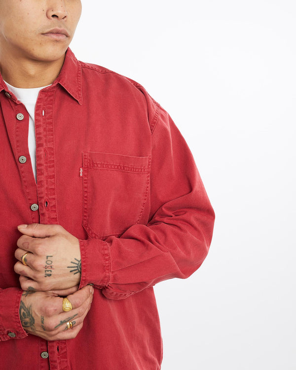 Vintage, Levi's, Button, Up, Shirt, The Real Deal, size extra large, colour Red, newtown, sydney, australia, thrift store, opshop, preloved, secondhand, sustainable, retro, antique, 70s, 80s, 90s, 2000s, 00s, fashion, clothing, streetwear, trendy, garment, style, boutique, store, shop, archive, sale, cheap, best, top, Shirts