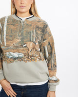 Vintage, 90s, Dear, Wildlife, Sweatshirt, The Real Deal, size medium, colour Brown, newtown, sydney, australia, thrift store, opshop, preloved, secondhand, sustainable, retro, antique, 70s, 80s, 90s, 2000s, 00s, fashion, clothing, streetwear, trendy, garment, style, boutique, store, shop, archive, sale, cheap, best, top, Sweats and hoodies