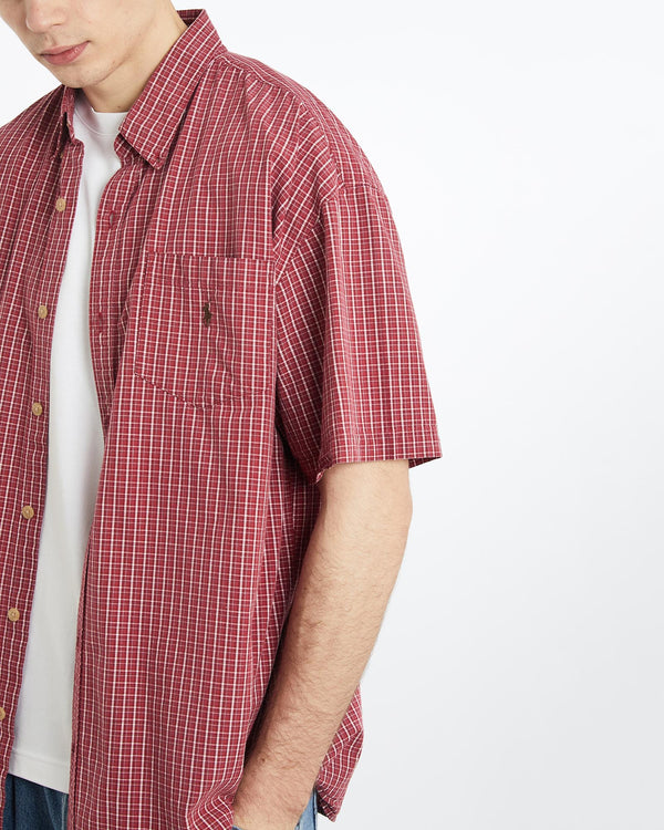 Vintage, 90s, Polo, Ralph, Lauren, Short, Sleeve, Button, Up, Shirt, The Real Deal, size extra large, colour Red, newtown, sydney, australia, thrift store, opshop, preloved, secondhand, sustainable, retro, antique, 70s, 80s, 90s, 2000s, 00s, fashion, clothing, streetwear, trendy, garment, style, boutique, store, shop, archive, sale, cheap, best, top, Shirts