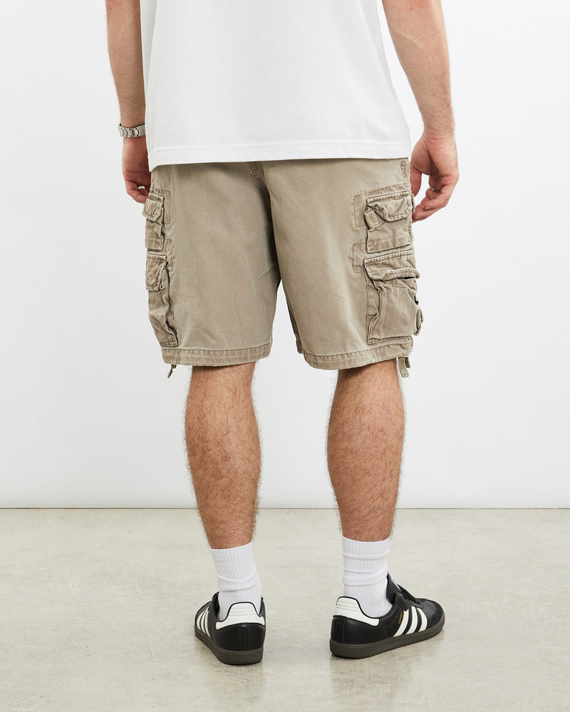 Vintage, Old, Navy, Cargo, Shorts, The Real Deal, size 32", colour Brown, newtown, sydney, australia, thrift store, opshop, preloved, secondhand, sustainable, retro, antique, 70s, 80s, 90s, 2000s, 00s, fashion, clothing, streetwear, trendy, garment, style, boutique, store, shop, archive, sale, cheap, best, top, Shorts