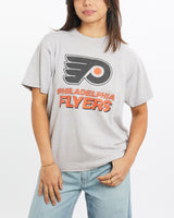 Vintage, 80s, NHL, Philadelphia, Flyers, Tee, The Real Deal, size double extra small, colour Grey, newtown, sydney, australia, thrift store, opshop, preloved, secondhand, sustainable, retro, antique, 70s, 80s, 90s, 2000s, 00s, fashion, clothing, streetwear, trendy, garment, style, boutique, store, shop, archive, sale, cheap, best, top, T-Shirts