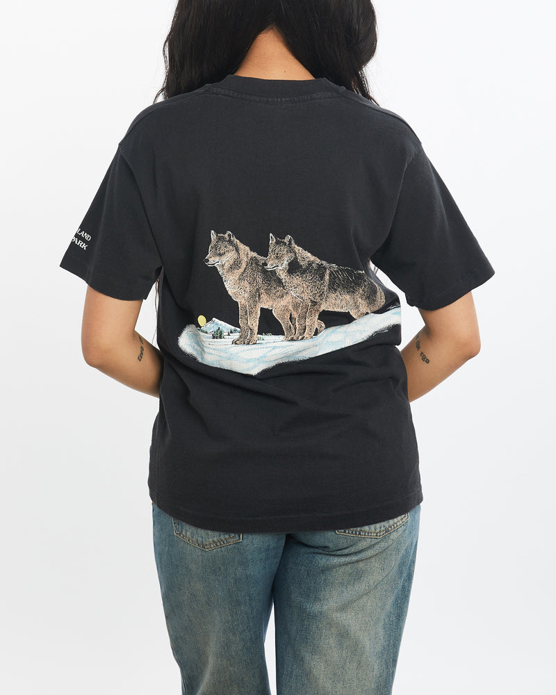 Vintage 90s Wolf Wildlife Tee <br>S , The Real Deal , newtown, sydney, australia, thrift store, opshop, preloved, secondhand, sustainable, retro, antique, 70s, 80s, 90s, 2000s, 00s, fashion, clothing, streetwear, trendy, garment, style, boutique, store, shop, archive, sale, cheap, best, top