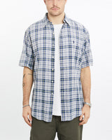 Vintage, 90s, Polo, Ralph, Lauren, Short, Sleeve, Button, Up, Shirt, The Real Deal, size extra large, colour Blue, newtown, sydney, australia, thrift store, opshop, preloved, secondhand, sustainable, retro, antique, 70s, 80s, 90s, 2000s, 00s, fashion, clothing, streetwear, trendy, garment, style, boutique, store, shop, archive, sale, cheap, best, top, Shirts