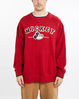 Vintage, Mickey, Mouse, Disneyland, Sweatshirt, The Real Deal, size extra large, colour Red, newtown, sydney, australia, thrift store, opshop, preloved, secondhand, sustainable, retro, antique, 70s, 80s, 90s, 2000s, 00s, fashion, clothing, streetwear, trendy, garment, style, boutique, store, shop, archive, sale, cheap, best, top, Sweats and hoodies