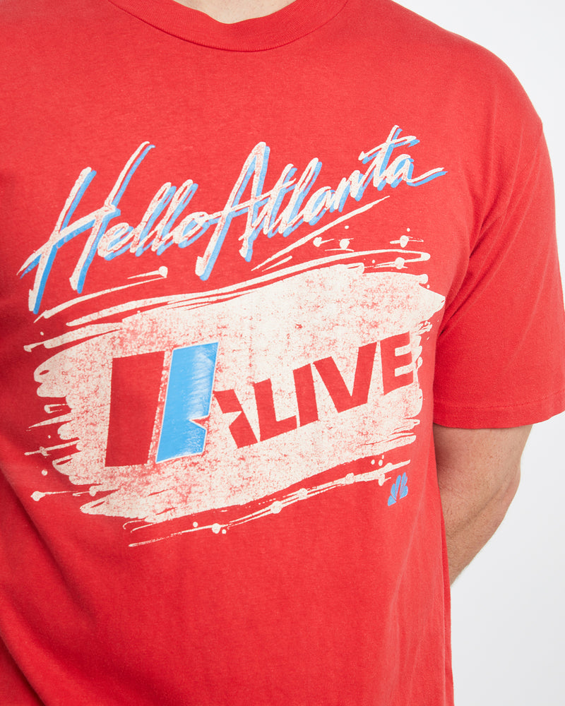 Vintage 90s NBC ''Hello Atlanta' Radio Tee <br>M , The Real Deal , newtown, sydney, australia, thrift store, opshop, preloved, secondhand, sustainable, retro, antique, 70s, 80s, 90s, 2000s, 00s, fashion, clothing, streetwear, trendy, garment, style, boutique, store, shop, archive, sale, cheap, best, top