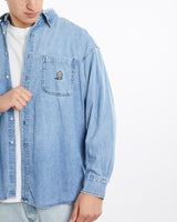 Vintage, 90s, Chaps, Ralph, Lauren, Denim, Button, Up, Shirt, The Real Deal, size extra large, colour Blue, newtown, sydney, australia, thrift store, opshop, preloved, secondhand, sustainable, retro, antique, 70s, 80s, 90s, 2000s, 00s, fashion, clothing, streetwear, trendy, garment, style, boutique, store, shop, archive, sale, cheap, best, top, Shirts