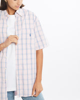 Vintage, 90s, Polo, Ralph, Lauren, Short, Sleeve, Button, Up, Shirt, The Real Deal, size medium, colour Pink, newtown, sydney, australia, thrift store, opshop, preloved, secondhand, sustainable, retro, antique, 70s, 80s, 90s, 2000s, 00s, fashion, clothing, streetwear, trendy, garment, style, boutique, store, shop, archive, sale, cheap, best, top, Shirts