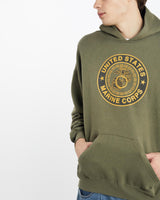Vintage, United, States, Marine, Corps, Hooded, Sweatshirt, The Real Deal, size extra large, colour Green, newtown, sydney, australia, thrift store, opshop, preloved, secondhand, sustainable, retro, antique, 70s, 80s, 90s, 2000s, 00s, fashion, clothing, streetwear, trendy, garment, style, boutique, store, shop, archive, sale, cheap, best, top, Sweats and hoodies