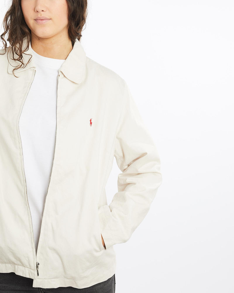 Vintage, 90s, Polo, Ralph, Lauren, Harrington, Jacket, The Real Deal, size medium, colour Beige, newtown, sydney, australia, thrift store, opshop, preloved, secondhand, sustainable, retro, antique, 70s, 80s, 90s, 2000s, 00s, fashion, clothing, streetwear, trendy, garment, style, boutique, store, shop, archive, sale, cheap, best, top, Jackets