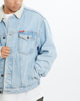 Vintage, 90s, Wrangler, Denim, Jacket, The Real Deal, size large, colour Blue, newtown, sydney, australia, thrift store, opshop, preloved, secondhand, sustainable, retro, antique, 70s, 80s, 90s, 2000s, 00s, fashion, clothing, streetwear, trendy, garment, style, boutique, store, shop, archive, sale, cheap, best, top, Jackets