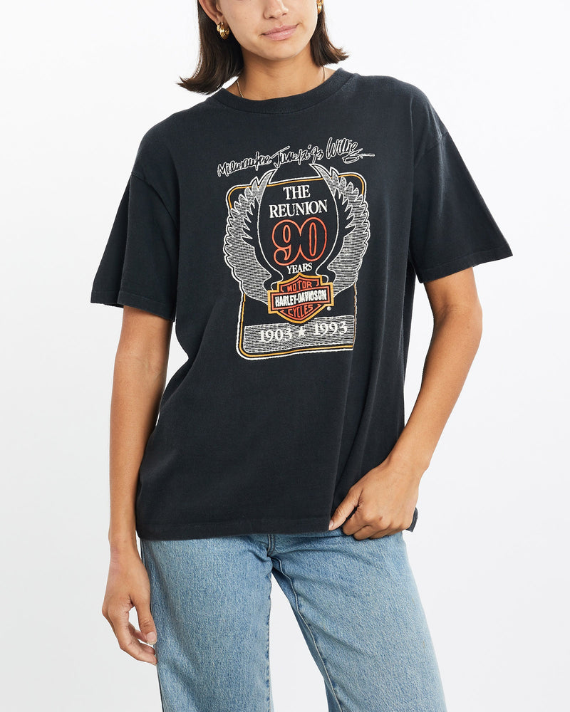 Vintage, 1993, Harley, Davidson, Tee, The Real Deal, size small, colour Black, newtown, sydney, australia, thrift store, opshop, preloved, secondhand, sustainable, retro, antique, 70s, 80s, 90s, 2000s, 00s, fashion, clothing, streetwear, trendy, garment, style, boutique, store, shop, archive, sale, cheap, best, top, T-Shirts