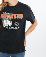 Vintage, 90s, Hooters, Tee, The Real Deal, size medium, colour Black, newtown, sydney, australia, thrift store, opshop, preloved, secondhand, sustainable, retro, antique, 70s, 80s, 90s, 2000s, 00s, fashion, clothing, streetwear, trendy, garment, style, boutique, store, shop, archive, sale, cheap, best, top, T-Shirts