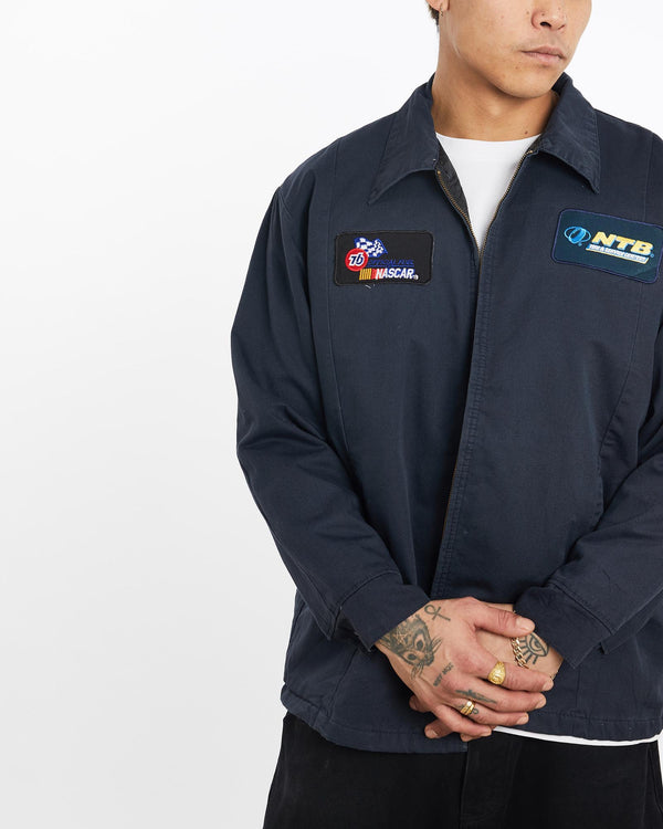 Vintage, NASCAR, Racing, Mechanic, Jacket, The Real Deal, size extra large, colour Navy, newtown, sydney, australia, thrift store, opshop, preloved, secondhand, sustainable, retro, antique, 70s, 80s, 90s, 2000s, 00s, fashion, clothing, streetwear, trendy, garment, style, boutique, store, shop, archive, sale, cheap, best, top, Jackets