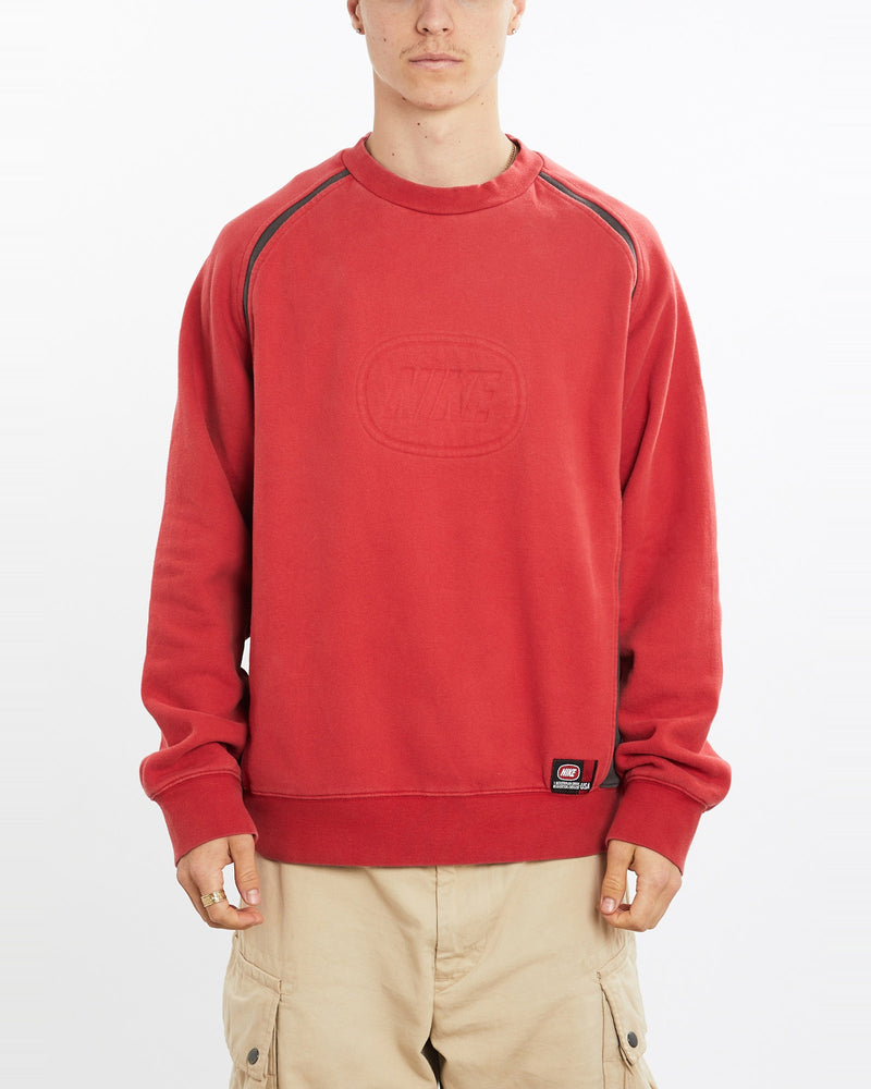 Vintage, Nike, Sweatshirt, The Real Deal, size large, colour Red, newtown, sydney, australia, thrift store, opshop, preloved, secondhand, sustainable, retro, antique, 70s, 80s, 90s, 2000s, 00s, fashion, clothing, streetwear, trendy, garment, style, boutique, store, shop, archive, sale, cheap, best, top, Sweats and hoodies