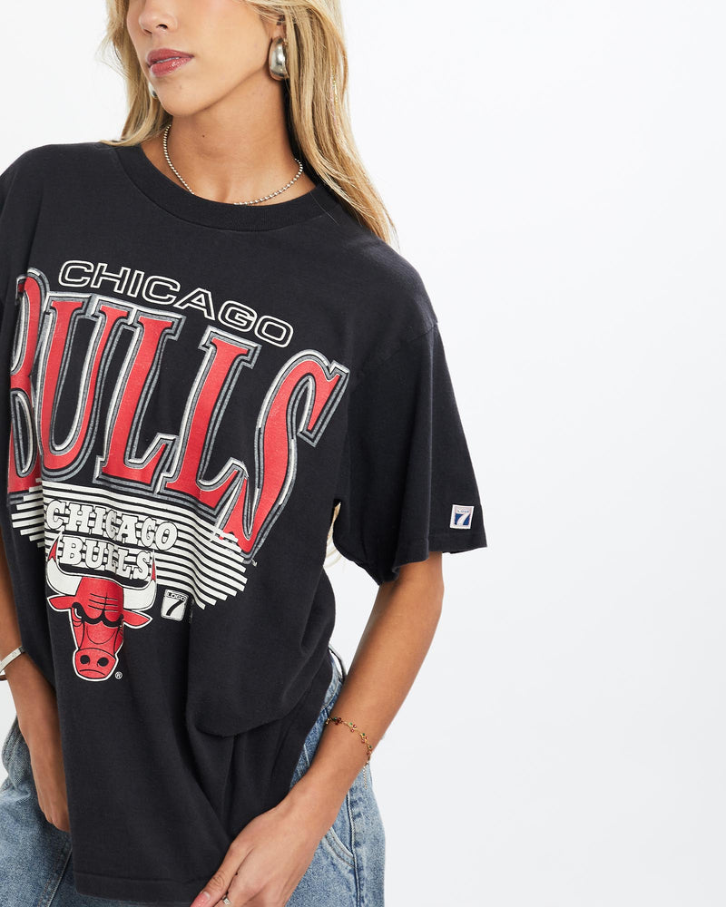 Vintage, 90s, NBA, Chicago, Bulls, Tee, The Real Deal, size small, colour Black, newtown, sydney, australia, thrift store, opshop, preloved, secondhand, sustainable, retro, antique, 70s, 80s, 90s, 2000s, 00s, fashion, clothing, streetwear, trendy, garment, style, boutique, store, shop, archive, sale, cheap, best, top, T-Shirts