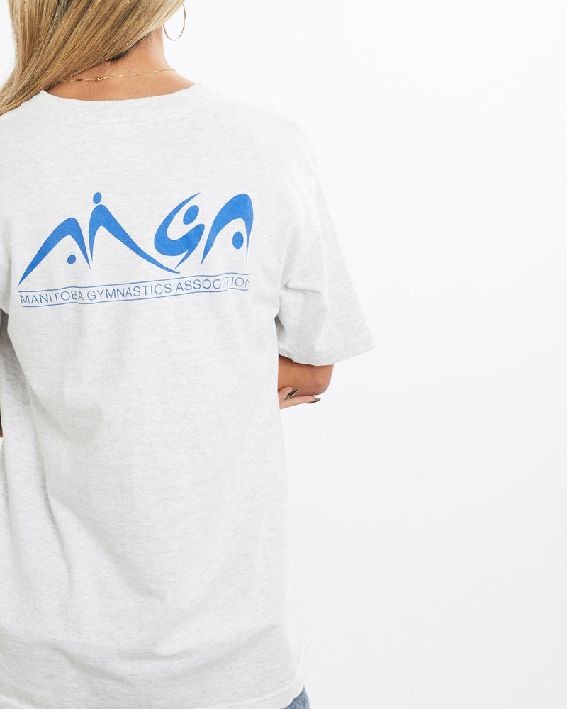 Vintage, 90s, Adidas, Gymnastics, Tee, The Real Deal, size small, colour Grey, newtown, sydney, australia, thrift store, opshop, preloved, secondhand, sustainable, retro, antique, 70s, 80s, 90s, 2000s, 00s, fashion, clothing, streetwear, trendy, garment, style, boutique, store, shop, archive, sale, cheap, best, top, T-Shirts