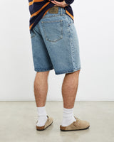 Vintage, Wrangler, Denim, Shorts, The Real Deal, size 33", colour Blue, newtown, sydney, australia, thrift store, opshop, preloved, secondhand, sustainable, retro, antique, 70s, 80s, 90s, 2000s, 00s, fashion, clothing, streetwear, trendy, garment, style, boutique, store, shop, archive, sale, cheap, best, top, Shorts