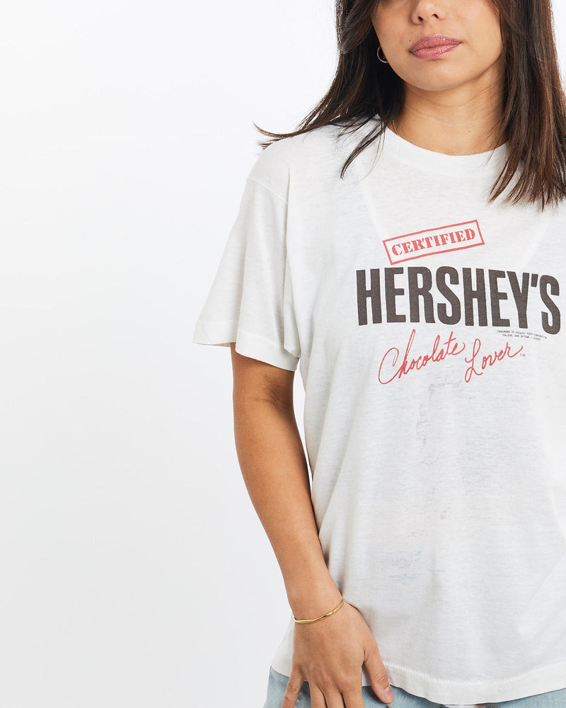 Vintage, 80s, Hershey's, Chocolate, Tee, The Real Deal, size double extra small, colour White, newtown, sydney, australia, thrift store, opshop, preloved, secondhand, sustainable, retro, antique, 70s, 80s, 90s, 2000s, 00s, fashion, clothing, streetwear, trendy, garment, style, boutique, store, shop, archive, sale, cheap, best, top, T-Shirts