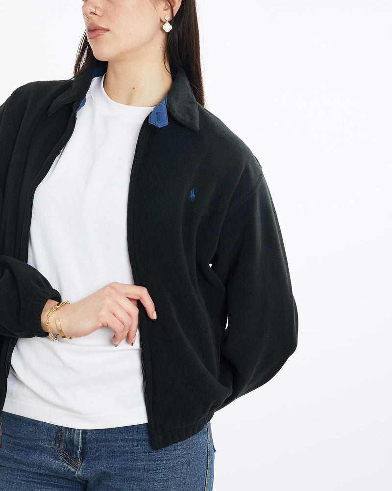 Vintage, 90s, Polo, Ralph, Lauren, Golf, Fleece, Harrington, Jacket, The Real Deal, size medium, colour Black, newtown, sydney, australia, thrift store, opshop, preloved, secondhand, sustainable, retro, antique, 70s, 80s, 90s, 2000s, 00s, fashion, clothing, streetwear, trendy, garment, style, boutique, store, shop, archive, sale, cheap, best, top, Jackets