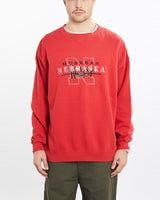 Vintage, 90s, NCAA, University, of, Nebraska, Huskers, Sweatshirt, The Real Deal, size extra large, colour Red, newtown, sydney, australia, thrift store, opshop, preloved, secondhand, sustainable, retro, antique, 70s, 80s, 90s, 2000s, 00s, fashion, clothing, streetwear, trendy, garment, style, boutique, store, shop, archive, sale, cheap, best, top, Sweats and hoodies