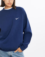 Vintage, 90s, Nike, Sweatshirt, The Real Deal, size small, colour Navy, newtown, sydney, australia, thrift store, opshop, preloved, secondhand, sustainable, retro, antique, 70s, 80s, 90s, 2000s, 00s, fashion, clothing, streetwear, trendy, garment, style, boutique, store, shop, archive, sale, cheap, best, top, Sweats and hoodies