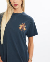 Vintage, Hard, Rock, Cafe, Tee, The Real Deal, size extra small, colour Navy, newtown, sydney, australia, thrift store, opshop, preloved, secondhand, sustainable, retro, antique, 70s, 80s, 90s, 2000s, 00s, fashion, clothing, streetwear, trendy, garment, style, boutique, store, shop, archive, sale, cheap, best, top, T-Shirts