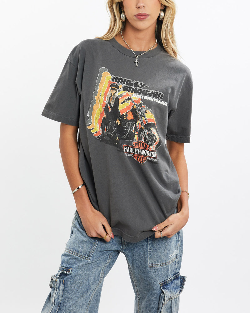 Harley, Davidson, Tee, The Real Deal, size small, colour Grey, newtown, sydney, australia, thrift store, opshop, preloved, secondhand, sustainable, retro, antique, 70s, 80s, 90s, 2000s, 00s, fashion, clothing, streetwear, trendy, garment, style, boutique, store, shop, archive, sale, cheap, best, top, T-Shirts