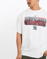Vintage, MLB, New, York, Yankees, Subway, Series, Tee, The Real Deal, size large, colour White, newtown, sydney, australia, thrift store, opshop, preloved, secondhand, sustainable, retro, antique, 70s, 80s, 90s, 2000s, 00s, fashion, clothing, streetwear, trendy, garment, style, boutique, store, shop, archive, sale, cheap, best, top, T-Shirts