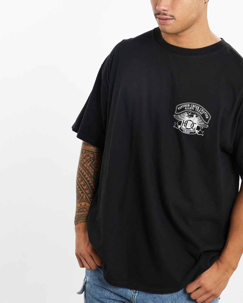 Vintage, Harley, Davidson, Owners, Group, Tee, The Real Deal, size extra large, colour Black, newtown, sydney, australia, thrift store, opshop, preloved, secondhand, sustainable, retro, antique, 70s, 80s, 90s, 2000s, 00s, fashion, clothing, streetwear, trendy, garment, style, boutique, store, shop, archive, sale, cheap, best, top, T-Shirts