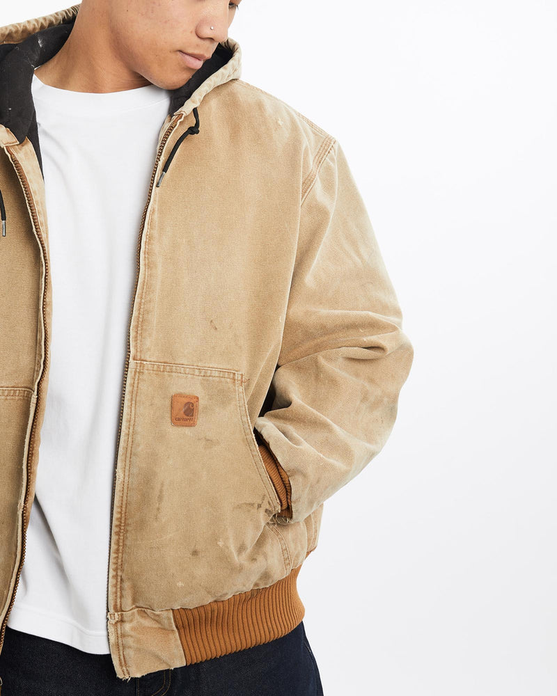 Vintage, 90s, Carhartt, Active', Jacket, The Real Deal, size large, colour Beige, newtown, sydney, australia, thrift store, opshop, preloved, secondhand, sustainable, retro, antique, 70s, 80s, 90s, 2000s, 00s, fashion, clothing, streetwear, trendy, garment, style, boutique, store, shop, archive, sale, cheap, best, top, Jackets