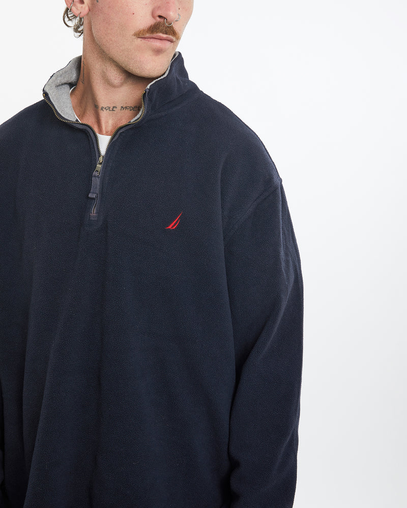 Vintage 90s Nautica Quarter Zip Fleece Sweatshirt <br>L , The Real Deal , newtown, sydney, australia, thrift store, opshop, preloved, secondhand, sustainable, retro, antique, 70s, 80s, 90s, 2000s, 00s, fashion, clothing, streetwear, trendy, garment, style, boutique, store, shop, archive, sale, cheap, best, top