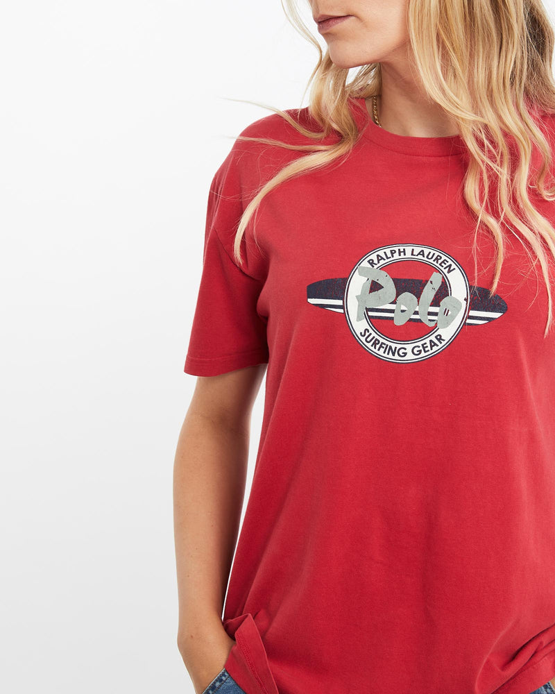 Vintage, 90s, Ralph, Lauren, Polo, Sport, Surfing, Gear, Tee, The Real Deal, size medium, colour Red, newtown, sydney, australia, thrift store, opshop, preloved, secondhand, sustainable, retro, antique, 70s, 80s, 90s, 2000s, 00s, fashion, clothing, streetwear, trendy, garment, style, boutique, store, shop, archive, sale, cheap, best, top, T-Shirts