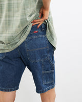 Vintage, Wrangler, Denim, Carpenter, Shorts, The Real Deal, size 31", colour Blue, newtown, sydney, australia, thrift store, opshop, preloved, secondhand, sustainable, retro, antique, 70s, 80s, 90s, 2000s, 00s, fashion, clothing, streetwear, trendy, garment, style, boutique, store, shop, archive, sale, cheap, best, top, Shorts