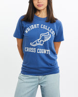 Vintage, 80s, Wright, College, Cross, Country, Tee, The Real Deal, size double extra small, colour Blue, newtown, sydney, australia, thrift store, opshop, preloved, secondhand, sustainable, retro, antique, 70s, 80s, 90s, 2000s, 00s, fashion, clothing, streetwear, trendy, garment, style, boutique, store, shop, archive, sale, cheap, best, top, T-Shirts