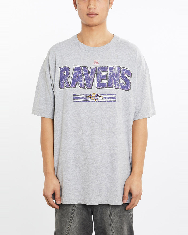 Vintage, NFL, Baltimore, Ravens, Tee, The Real Deal, size large, colour Grey, newtown, sydney, australia, thrift store, opshop, preloved, secondhand, sustainable, retro, antique, 70s, 80s, 90s, 2000s, 00s, fashion, clothing, streetwear, trendy, garment, style, boutique, store, shop, archive, sale, cheap, best, top, T-Shirts