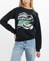 Vintage, 1994, NFL, Atlanta, Falcons, Sweatshirt, The Real Deal, size extra small, colour Black, newtown, sydney, australia, thrift store, opshop, preloved, secondhand, sustainable, retro, antique, 70s, 80s, 90s, 2000s, 00s, fashion, clothing, streetwear, trendy, garment, style, boutique, store, shop, archive, sale, cheap, best, top, Sweats and hoodies