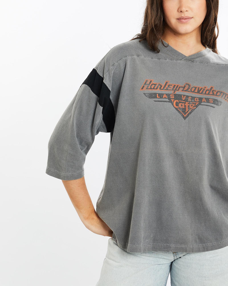 Vintage, Harley, Davidson, Jersey, The Real Deal, size medium, colour Grey, newtown, sydney, australia, thrift store, opshop, preloved, secondhand, sustainable, retro, antique, 70s, 80s, 90s, 2000s, 00s, fashion, clothing, streetwear, trendy, garment, style, boutique, store, shop, archive, sale, cheap, best, top, T-Shirts