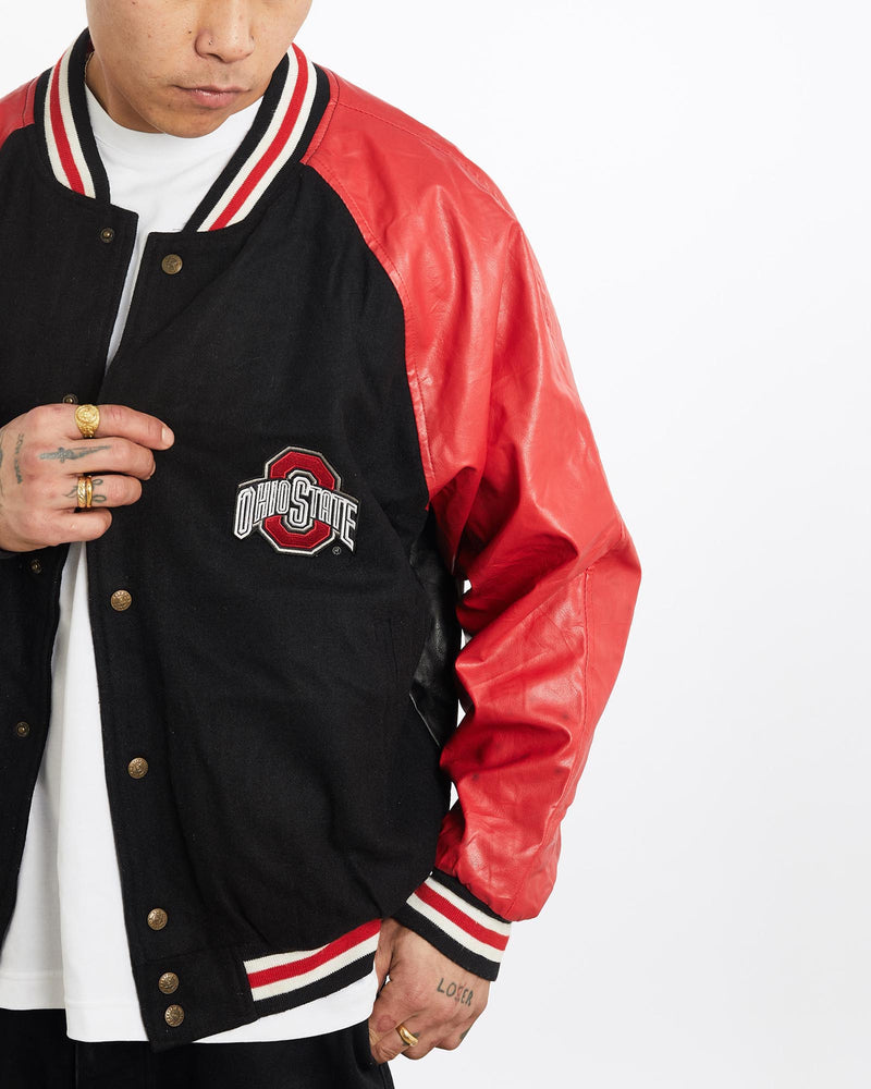 Vintage, NCAA, Ohio, State, Buckeyes, Varsity, Jacket, The Real Deal, size extra large, colour Multicolour, newtown, sydney, australia, thrift store, opshop, preloved, secondhand, sustainable, retro, antique, 70s, 80s, 90s, 2000s, 00s, fashion, clothing, streetwear, trendy, garment, style, boutique, store, shop, archive, sale, cheap, best, top, Jackets