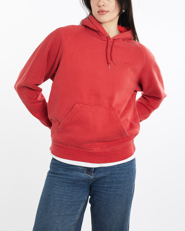 Vintage, Nike, Hooded, Sweatshirt, The Real Deal, size medium, colour Red, newtown, sydney, australia, thrift store, opshop, preloved, secondhand, sustainable, retro, antique, 70s, 80s, 90s, 2000s, 00s, fashion, clothing, streetwear, trendy, garment, style, boutique, store, shop, archive, sale, cheap, best, top, Sweats and hoodies