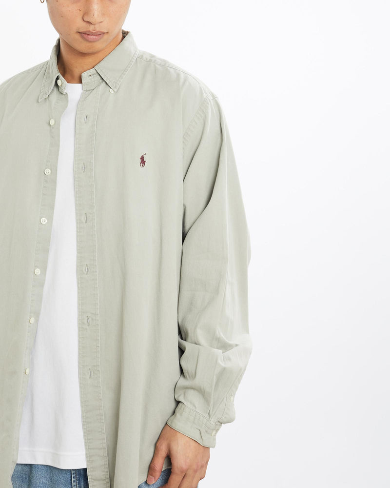 Vintage, 90s, Polo, Ralph, Lauren, Button, Up, Shirt, The Real Deal, size large, colour Beige, newtown, sydney, australia, thrift store, opshop, preloved, secondhand, sustainable, retro, antique, 70s, 80s, 90s, 2000s, 00s, fashion, clothing, streetwear, trendy, garment, style, boutique, store, shop, archive, sale, cheap, best, top, Shirts