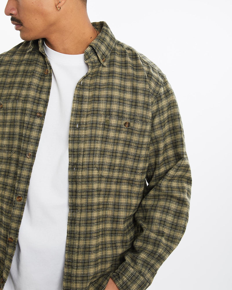 Vintage, Carhartt, Flannelette, Button, Up, Shirt, The Real Deal, size large, colour Green, newtown, sydney, australia, thrift store, opshop, preloved, secondhand, sustainable, retro, antique, 70s, 80s, 90s, 2000s, 00s, fashion, clothing, streetwear, trendy, garment, style, boutique, store, shop, archive, sale, cheap, best, top, Shirts