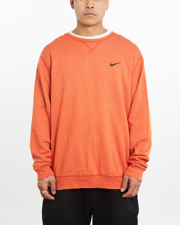 Vintage, 90s, Nike, Sweatshirt, The Real Deal, size extra large, colour Orange, newtown, sydney, australia, thrift store, opshop, preloved, secondhand, sustainable, retro, antique, 70s, 80s, 90s, 2000s, 00s, fashion, clothing, streetwear, trendy, garment, style, boutique, store, shop, archive, sale, cheap, best, top, Sweats and hoodies