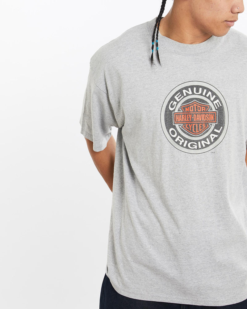 Vintage, 90s, Harley, Davidson, Tee, The Real Deal, size extra large, colour Grey, newtown, sydney, australia, thrift store, opshop, preloved, secondhand, sustainable, retro, antique, 70s, 80s, 90s, 2000s, 00s, fashion, clothing, streetwear, trendy, garment, style, boutique, store, shop, archive, sale, cheap, best, top, T-Shirts