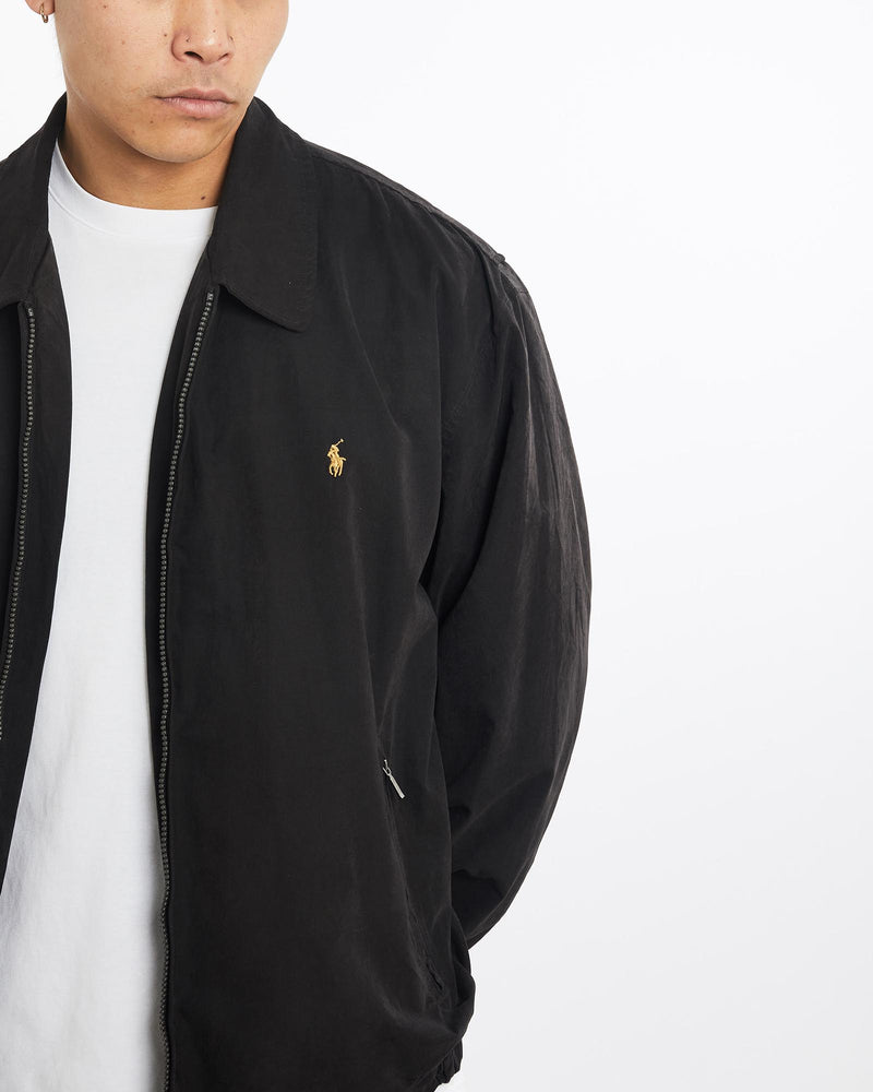 Vintage, 90s, Polo, Ralph, Lauren, Harrington, Jacket, The Real Deal, size extra large, colour Black, newtown, sydney, australia, thrift store, opshop, preloved, secondhand, sustainable, retro, antique, 70s, 80s, 90s, 2000s, 00s, fashion, clothing, streetwear, trendy, garment, style, boutique, store, shop, archive, sale, cheap, best, top, Jackets