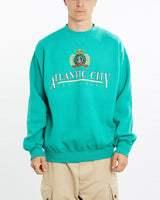 Vintage, 90s, Atlantic, City, New, Jersey, Sweatshirt, The Real Deal, size large, colour Green, newtown, sydney, australia, thrift store, opshop, preloved, secondhand, sustainable, retro, antique, 70s, 80s, 90s, 2000s, 00s, fashion, clothing, streetwear, trendy, garment, style, boutique, store, shop, archive, sale, cheap, best, top, Sweats and hoodies