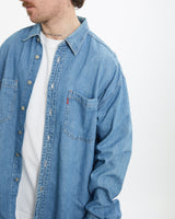 Vintage 90s Levi's Denim Button Up Shirt <br>L , The Real Deal , newtown, sydney, australia, thrift store, opshop, preloved, secondhand, sustainable, retro, antique, 70s, 80s, 90s, 2000s, 00s, fashion, clothing, streetwear, trendy, garment, style, boutique, store, shop, archive, sale, cheap, best, top
