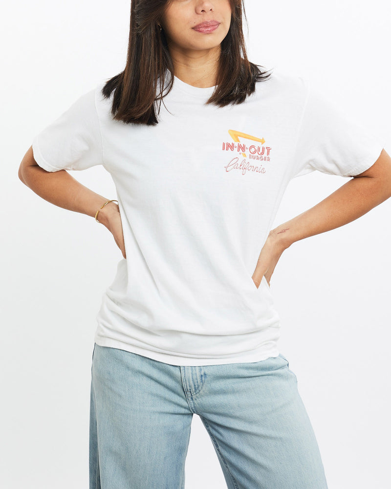 Vintage, In-N-Out, Burger, Tee, The Real Deal, size double extra small, colour White, newtown, sydney, australia, thrift store, opshop, preloved, secondhand, sustainable, retro, antique, 70s, 80s, 90s, 2000s, 00s, fashion, clothing, streetwear, trendy, garment, style, boutique, store, shop, archive, sale, cheap, best, top, T-Shirts