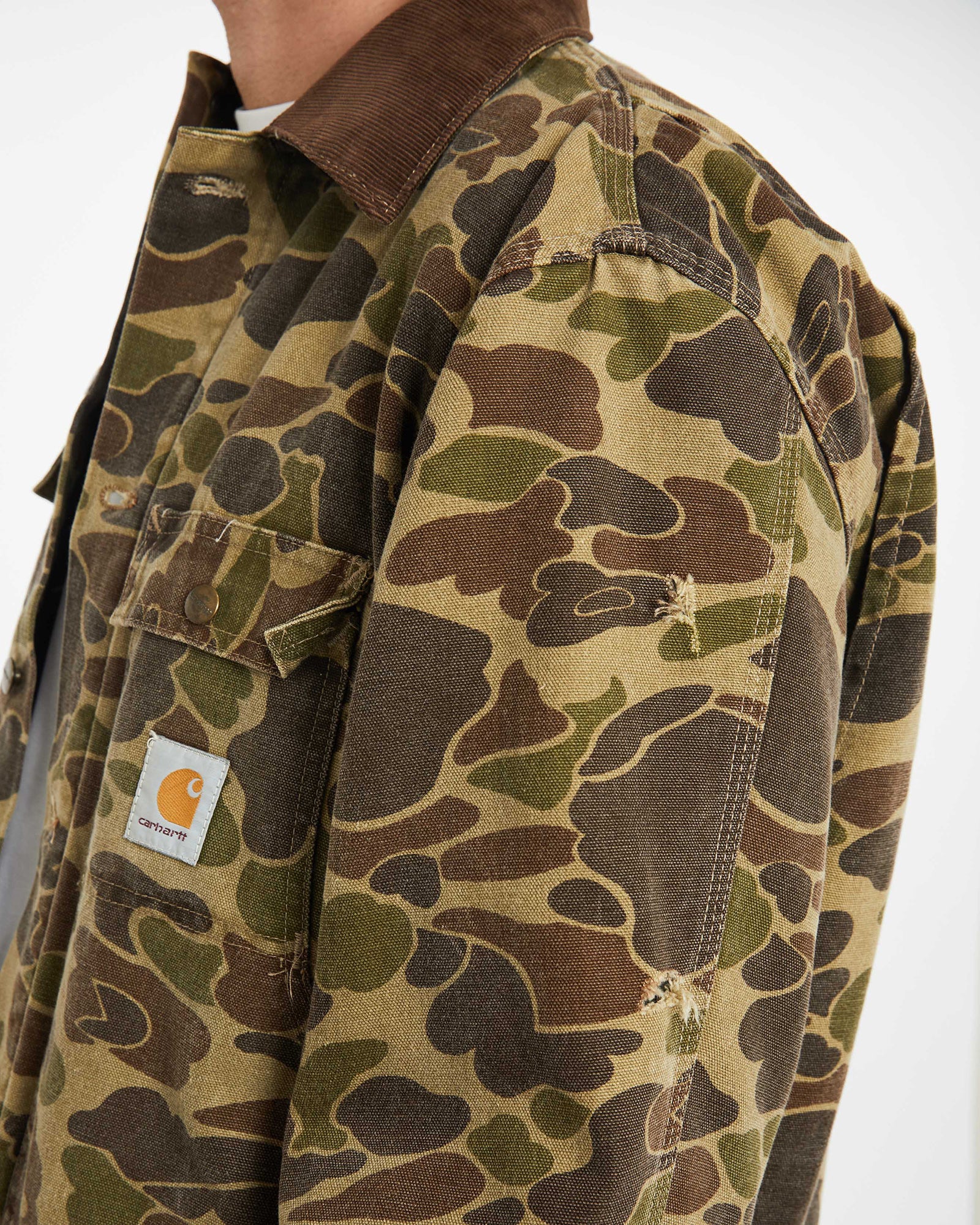Vintage 80s Carhartt 'Arctic' Duck Camo Workwear Jacket L